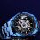 Men's Automatic Skeleton Watch Blue Black Stainless Steel 8