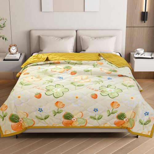 Couette légère en coton pour lit simple, 3 saisons