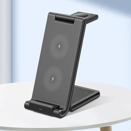 Station de charge sans fil 3-en-1 15 W pour iPhone, Android et iPad