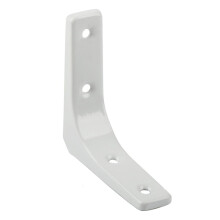 Stevige L-vormige muurbeugel, wit, 7,6 cm