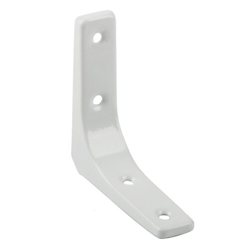 Stevige L-vormige muurbeugel, wit, 7,6 cm