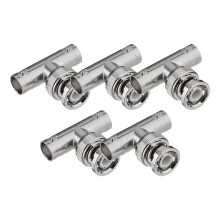 5pcs Adaptador N-BNC N Macho para BNC Fêmea Conector Coaxial RF em Ângulo Direito para o Mercado de Componentes Eletrônicos