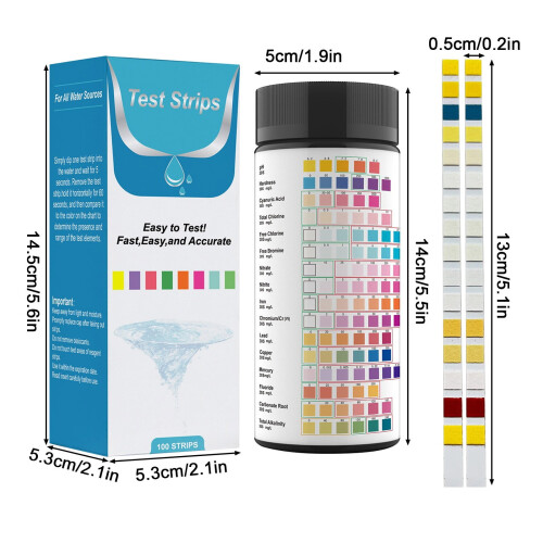 VALSEEL water test strips pH hardness alkalinity iron 100 2