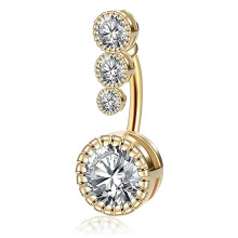 Navelpiercing van chirurgisch staal 14G Candy CZ