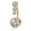 Navelpiercing van chirurgisch staal 14G Candy CZ 1