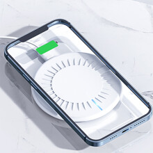 Stazione di ricarica wireless da 15 W per iPhone, Samsung e iPad.