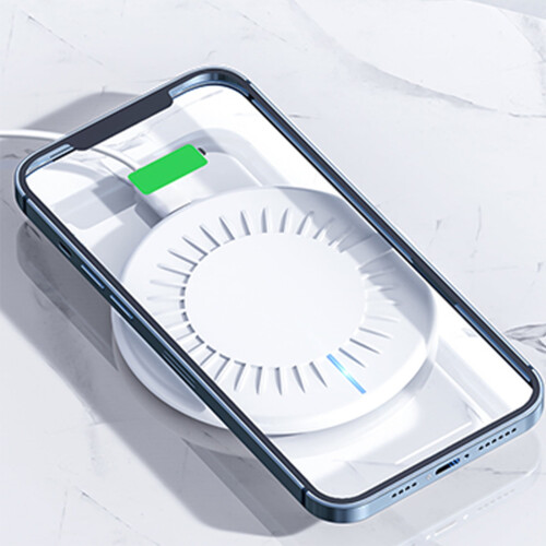 Stazione di ricarica wireless da 15 W per iPhone, Samsung e iPad.