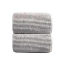 Asciugamano in microfibra grigio double-face effetto velluto corallo, confezione da 2