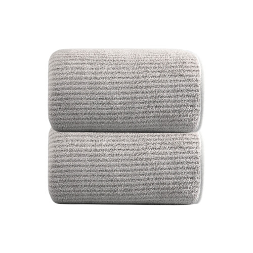 Microvezelhanddoek grijs, dubbelzijdig, koraalfluweel, 2-pack