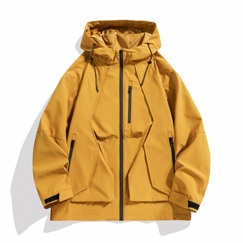 Vanntett vindjakke med hette for menn, M-6XL