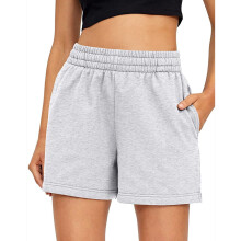 Graue Damen-Sommershorts mit Kordelzug