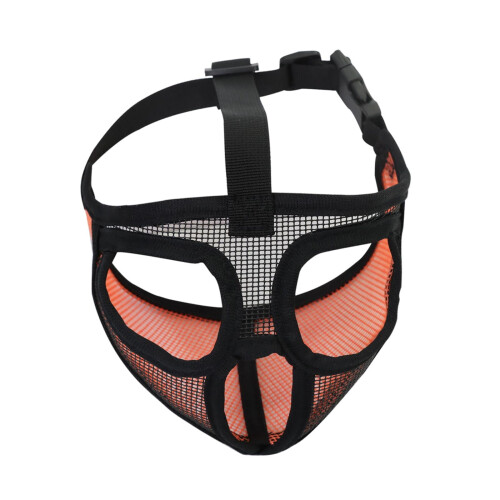 Dog Mouth Muzzle Breathable Mesh Orange Small