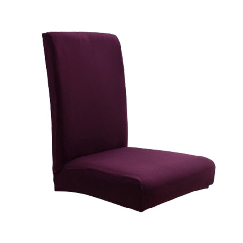 Set effen, elastische stoelhoezen voor eetkamerstoelen met 1