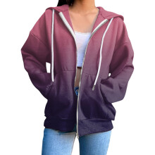 Lätt, överdimensionerad hoodie med dragkedja och fickor för kvinnor