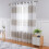 Gray semi-sheer curtains with silver tree branch design, 52 4