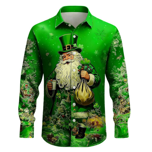 Chemisiers amples imprimés pour la Saint-Patrick avec boutons de revers