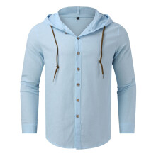 Chemise habillée à manches longues pour homme, unie et boutonnée