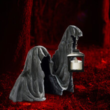 Ensemble de décoration de jardin avec sculpture de lanterne d'Halloween