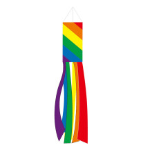 Manche à air décorative colorée avec longue queue (1 pièce)