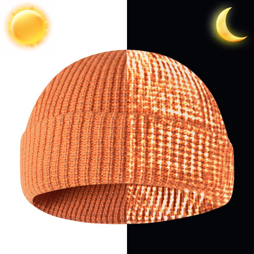 Reflecterende gebreide muts, unisex wintermuts (1 stuk)