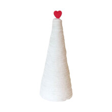 Valentine's Day yarn-wrapped mini trees pink white 3-pack