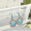 Orecchini vintage a gancio con perline turchesi e argento. 3