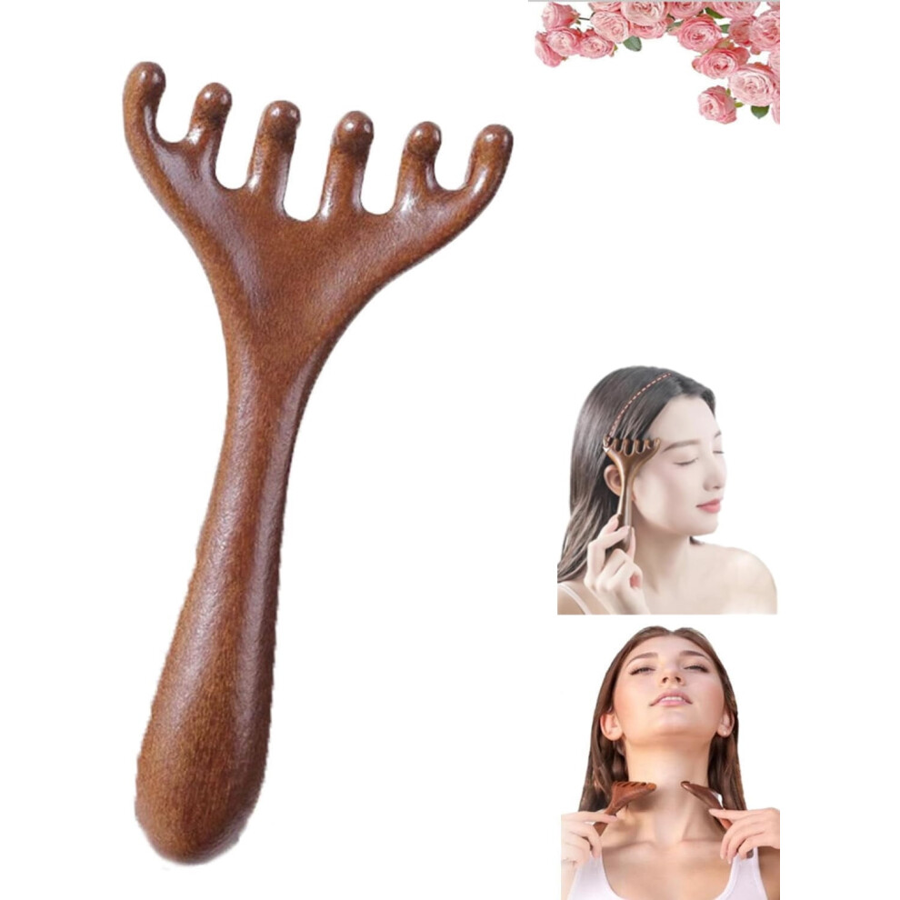Saludea Six-Claw Wooden Meridian Massage Comb
