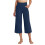 Elainilye Γυναικείο Ψηλόμεσο Γιόγκα Capris Pure Color Wide 1
