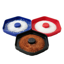 Conjunto de Bordas de Coquetel Hexagonal em 3 Peças, Pratos Empilháveis com Esponja Codificada Por Cores
