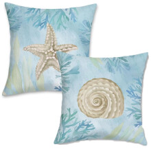 Housses de coussin décoratives Ocean Beach en velours 40x40 cm, 45x45 cm, 50x50 cm