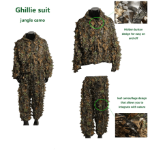 Kevyt 3D-lehtimäinen ghillie-puku metsästykseen