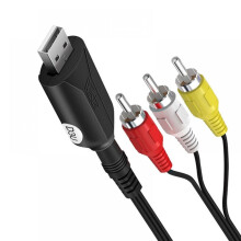 USB-C–RCA-sovitin, jossa on 3-porttinen jakaja