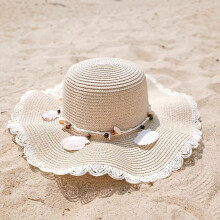 Chapeau de soleil en paille Ă larges bords pour femme, protection UPF50+