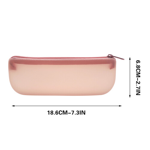 Translucent Silicone Pen Bag for School and Makeup Brushes 1