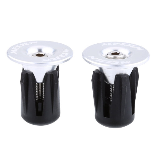 Eatbuy aluminum handlebar end plugs 2 pcs silver 1