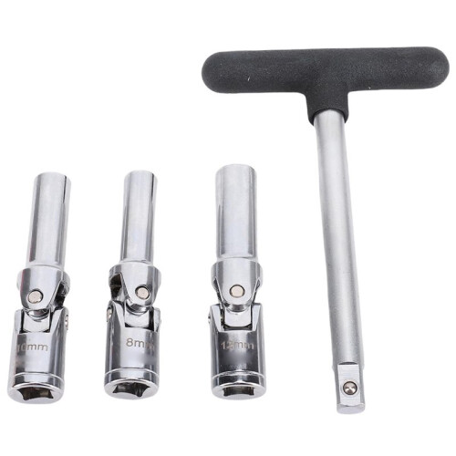 Automotive Glow Plug Socket Tool Set 3/8in Interface T Bar 8mm 10mm 12mm Plug Socket for Automotive Efficient Repair