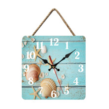 Horloge murale carrée rustique en bois silencieux de 30 cm (12 pouces)