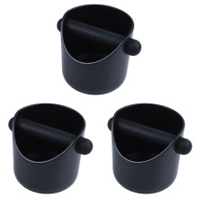 3X Coffee Grind Knock Box och Espresso Soptunna (Svart)