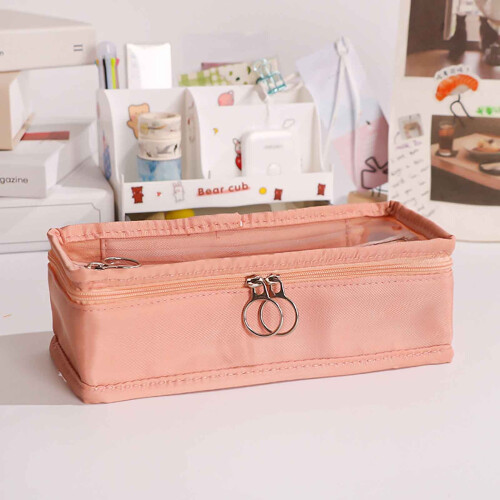 Transparent pencil bag for students, large capacity 2