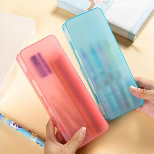 Transparent Storage Box Double-Layer Pink Large Capacity 2