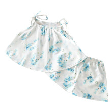 Set pantaloni scurți de vară cu imprimeu floral pentru fete, albastru, 7-8 ani