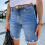 Women's denim short shorts with button pockets 1