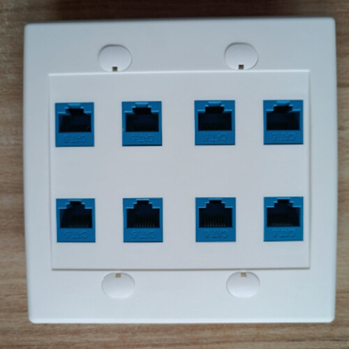 Καλώδιο Ethernet τοίχου 8 θυρών - διπλής σύνδεσης Cat6RJ45Jack, πρόσοψης θηλυκό σε θηλυκό - 2
