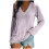 Damen Langarmshirt mit V-Ausschnitt, einfarbig, Größe XXL 1