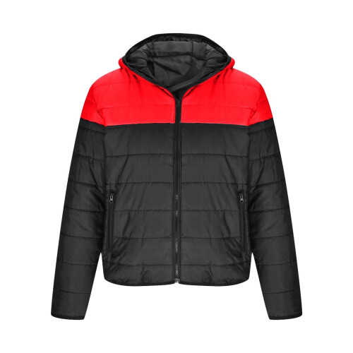 Casaco puffer masculino de inverno com capuz e forro de algodão. 1