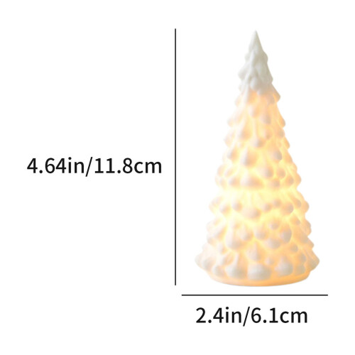 White Ceramic Christmas Tree 4.8 Inch Warm Light Matte 2