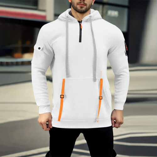 Moletom masculino leve com capuz e manga curta estampada