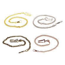 Metal Pocket Watch Chain for Men 39cm 4pcs Silver Red