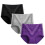 Damen-Baumwollslips mit hohem Bund, lila, 3er-Pack 1