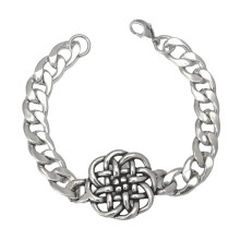 Bracciale vintage con nodo da strega in acciaio inossidabile, taglia unica